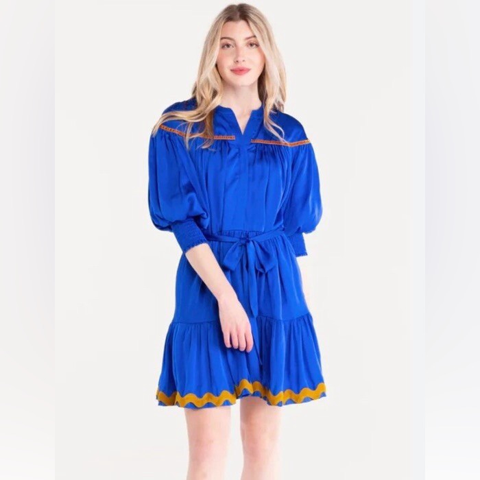 Alden Adair Charlotte Dress Cobalt Blue Size Small Mrsp $308